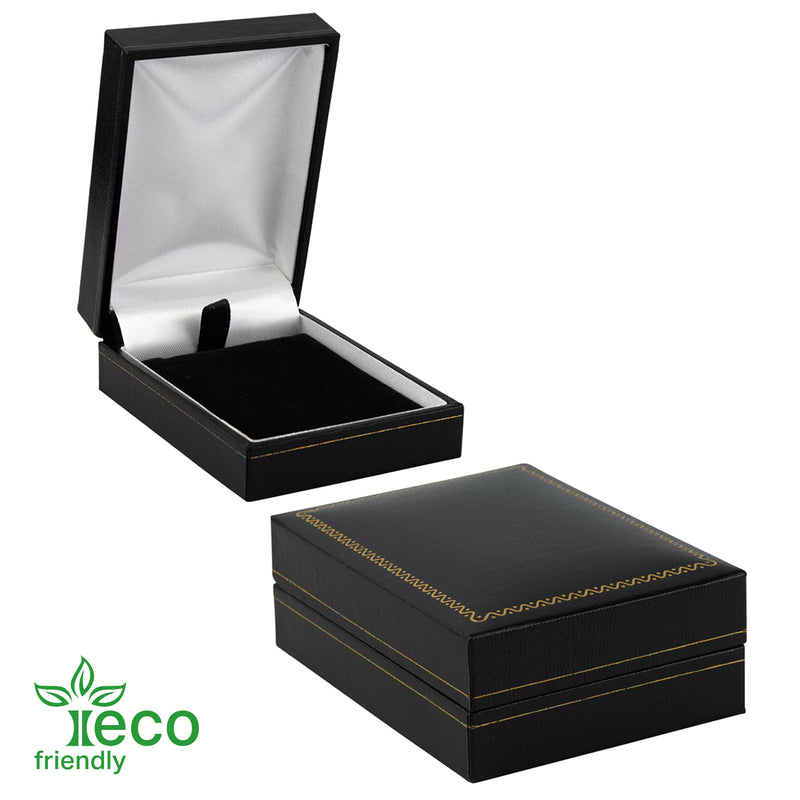 Eco Friendly Paper Covered Pendant Box with Gold Accent