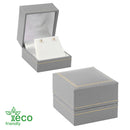 Eco Friendly Paper Covered Single Earring Box with Gold Accent