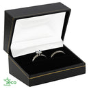 Eco Friendly Paper Covered Double Ring Box with Gold Accent
