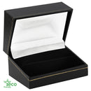 Eco Friendly Paper Covered Double Ring Box with Gold Accent