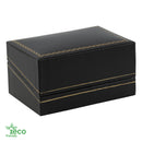 Eco Friendly Paper Covered Double Ring Box with Gold Accent