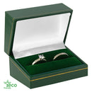 Eco Friendly Paper Covered Double Ring Box with Gold Accent