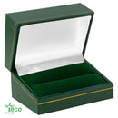 Eco Friendly Paper Covered Double Ring Box with Gold Accent