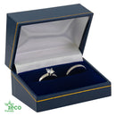 Eco Friendly Paper Covered Double Ring Box with Gold Accent