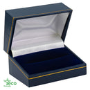 Eco Friendly Paper Covered Double Ring Box with Gold Accent