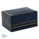 Eco Friendly Paper Covered Double Ring Box with Gold Accent
