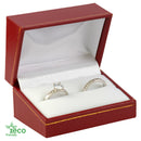 Eco Friendly Paper Covered Double Ring Box with Gold Accent
