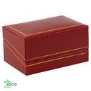 Eco Friendly Paper Covered Double Ring Box with Gold Accent