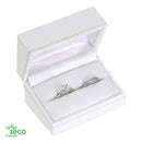 Eco Friendly Paper Covered Double Ring Box with Gold Accent