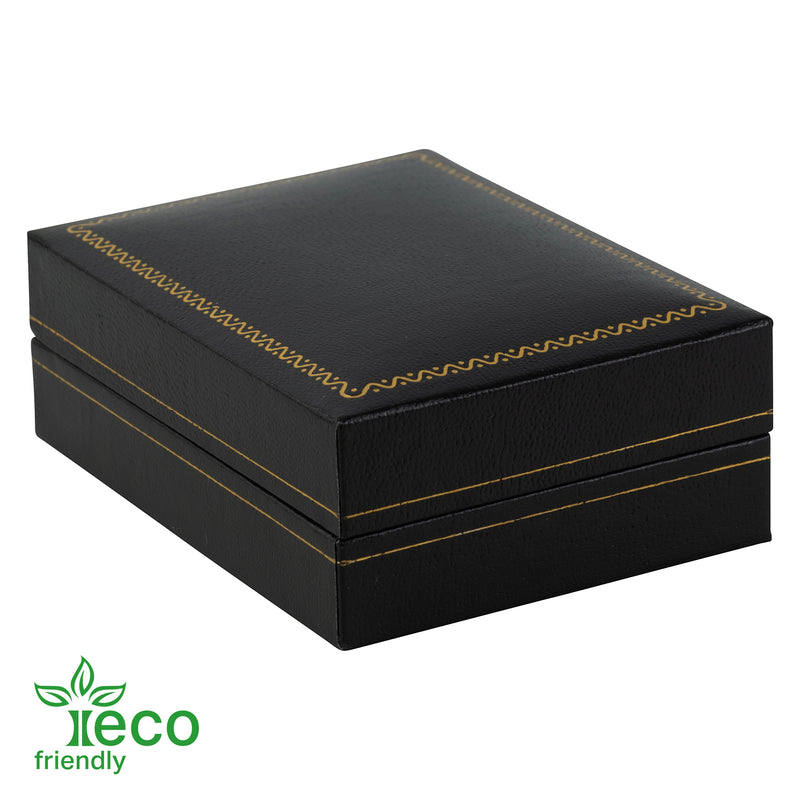 Eco Friendly Paper Covered Pendant Box with Gold Accent