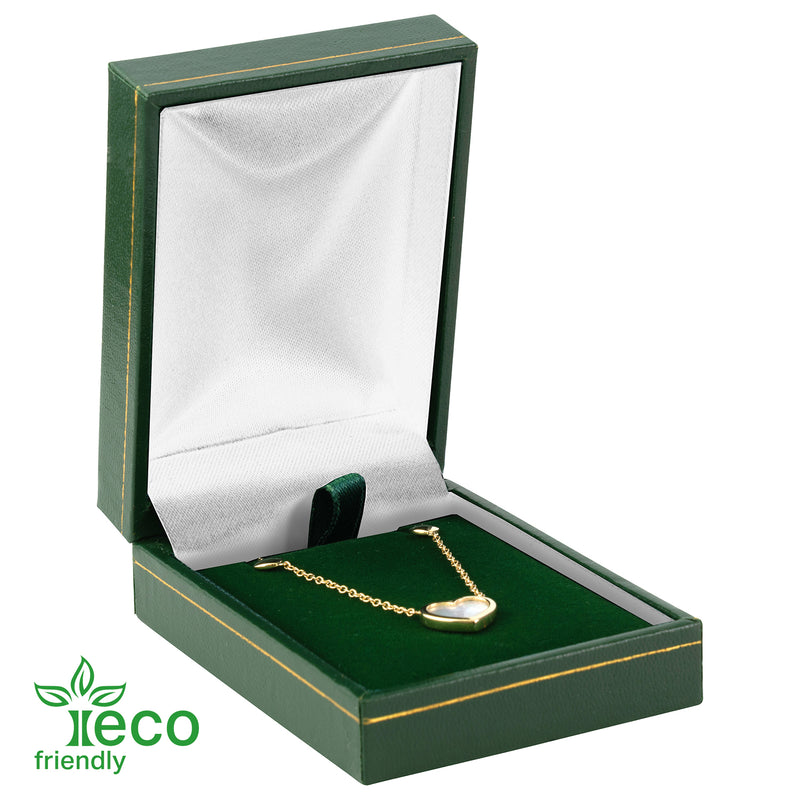 Eco Friendly Paper Covered Pendant Box with Gold Accent