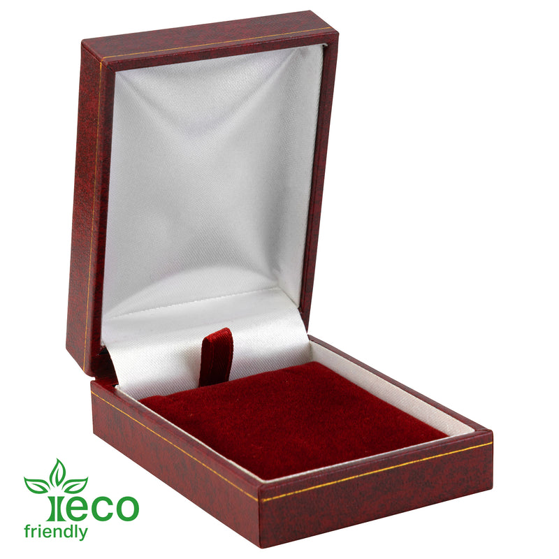 Eco Friendly Paper Covered Pendant Box with Gold Accent