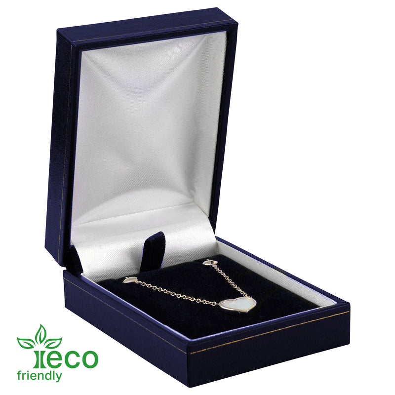 Eco Friendly Paper Covered Pendant Box with Gold Accent