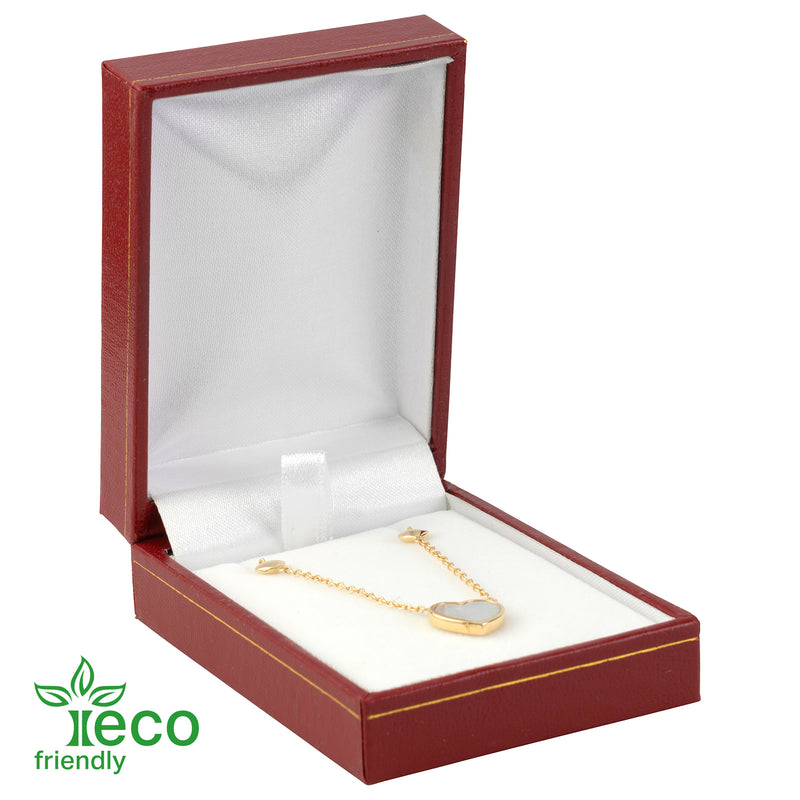 Eco Friendly Paper Covered Pendant Box with Gold Accent