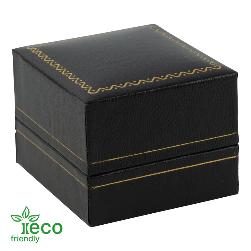 Eco Friendly Paper Covered Single Earring Box with Gold Accent