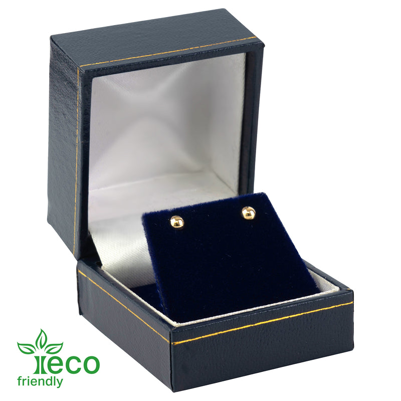 Eco Friendly Paper Covered Single Earring Box with Gold Accent