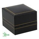 Eco Friendly Paper Covered Single Ring Box with Gold Accent