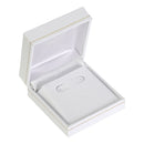 Paper Covered Hoop Earring Box with Gold Accent