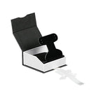 Elegant Paper French Clip Earring Box with a Unique Magnetic Ribbon