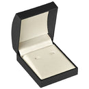 Paper Covered Hoop Earring Box with Gold Accent and White Interior