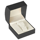 Paper Covered Bangle or Watch Box with Gold Accent and White Interior