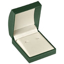 Paper Covered Hoop Earring Box with Gold Accent and White Interior