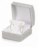 Paper Covered Hoop Earring Box with Gold Accent and White Interior