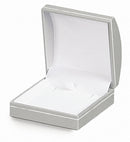 Paper Covered Large Pendant Box with Gold Accent and White Interior