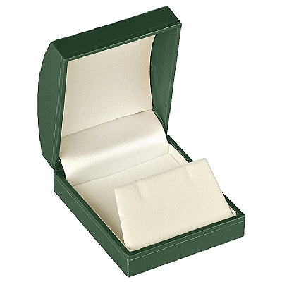 Paper Covered Single Earring Box with Gold Accent and White Interior