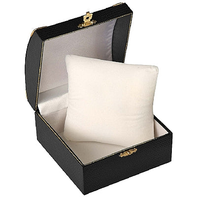 Leatherette Bracelet or Watch Box with Gold Trim and Closure