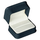 Embossed Leatherette Double Ring Box with White Velvet Interior