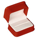 Embossed Leatherette Double Ring Box with White Velvet Interior