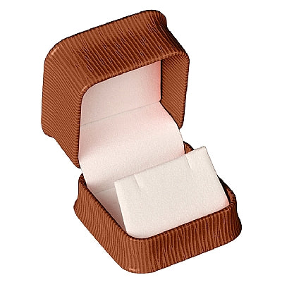 Embossed Leatherette Single Earring Box with White Velvet Interior