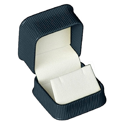 Embossed Leatherette Single Earring Box with White Velvet Interior