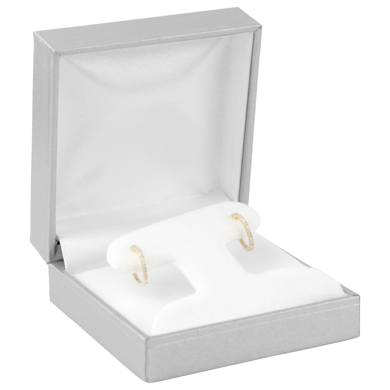 Paper Covered French Clip Earring Box with Gold Accent