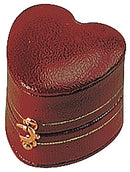 Leatherette Paper Covered  Heart Shaped Single Ring Box with Gold Detailing, Delicate Gold Clasps, and Plush Velvet Inserts