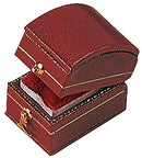 Leatherette Paper Covered  Treasure Shaped Single Ring Box with Gold Detailing, Delicate Gold Clasps, and Plush Velvet Inserts