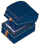 Leatherette Paper Covered  Treasure Shaped Single Ring Box with Gold Detailing, Delicate Gold Clasps, and Plush Velvet Inserts