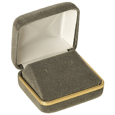 Velvet Double Earring Box with Gold Rims and Matching Insert