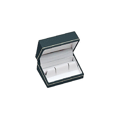 Textured Leatherette Cufflink Box with Gold Accent