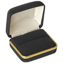 Velvet Double Ring Box with Gold Rims and Matching Insert