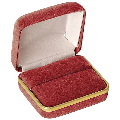 Velvet Double Ring Box with Gold Rims and Matching Insert