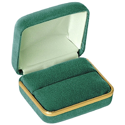 Velvet Double Ring Box with Gold Rims and Matching Insert