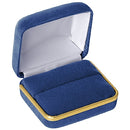 Velvet Double Ring Box with Gold Rims and Matching Insert