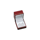 Textured Leatherette Single Earring Box with Gold Accent