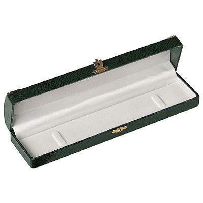 Leatherette Bracelet Box with Gold Trim and Closure