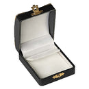 Leatherette Clip Earring Box with Gold Trim and Closure