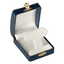 Leatherette French Clip Earring Box with Gold Trim and Closure