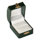 Leatherette Single Ring Box with Gold Trim and Closure