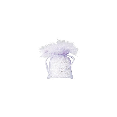 Organza Feather Top Drawstring Pouch